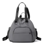 grey Custom Nylon Drawstring Gym Bag Durable