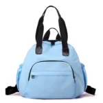 light blue Custom Nylon Drawstring Gym Bag Durable