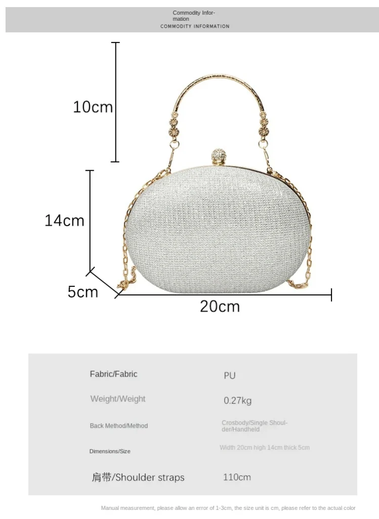 Factory Wholesale Chain Strap Fashionable Mini Crossbody Bag Size