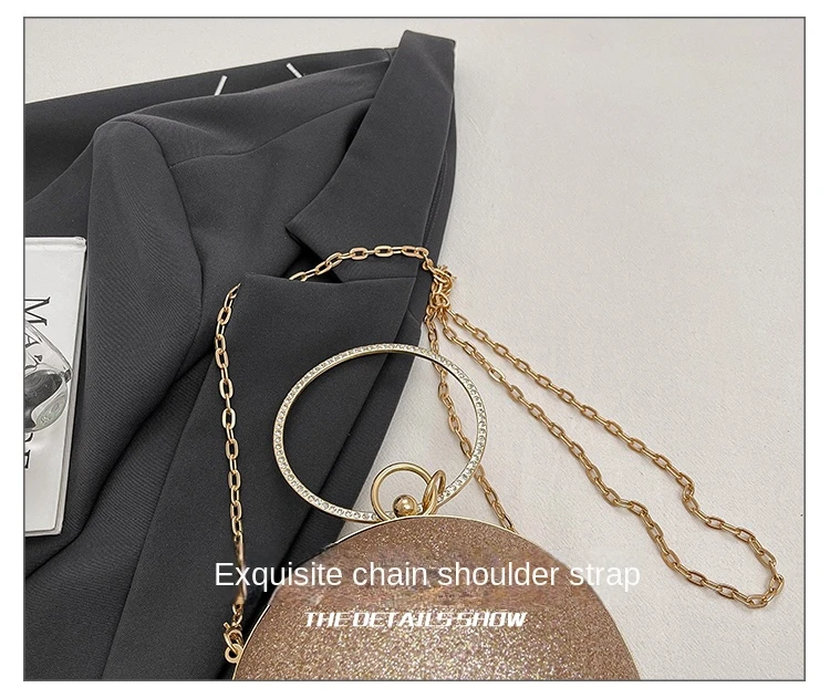 Bulk Supply Luxury Ball Shape Evening Metal Chain Shoulder Bag Metal Chain