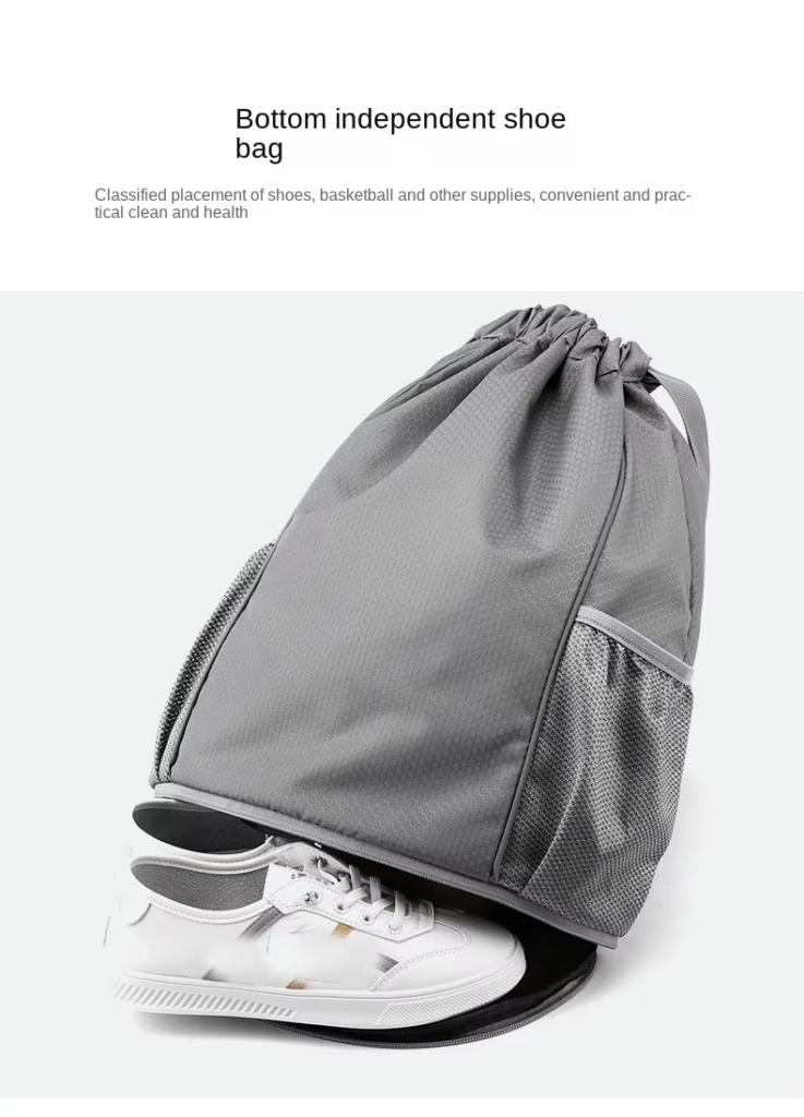 shoes bag Unisex Waterproof Drawstring Gym Bag: Custom Logo Zipper Shoe