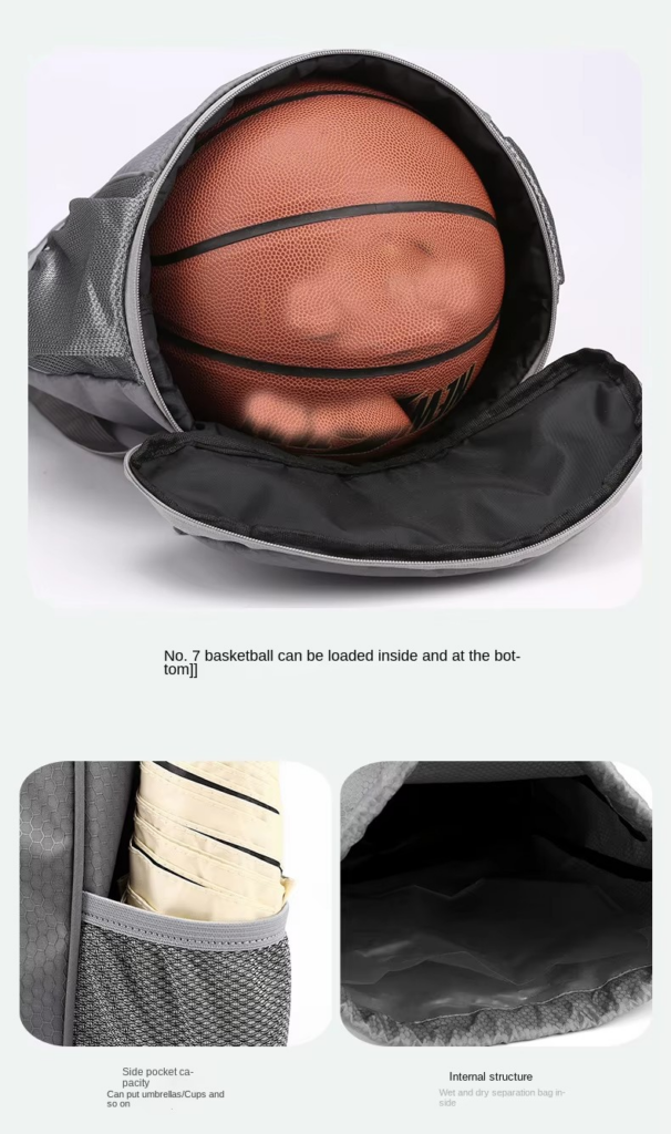 inside Unisex Waterproof Drawstring Gym Bag: Custom Logo Zipper Shoe