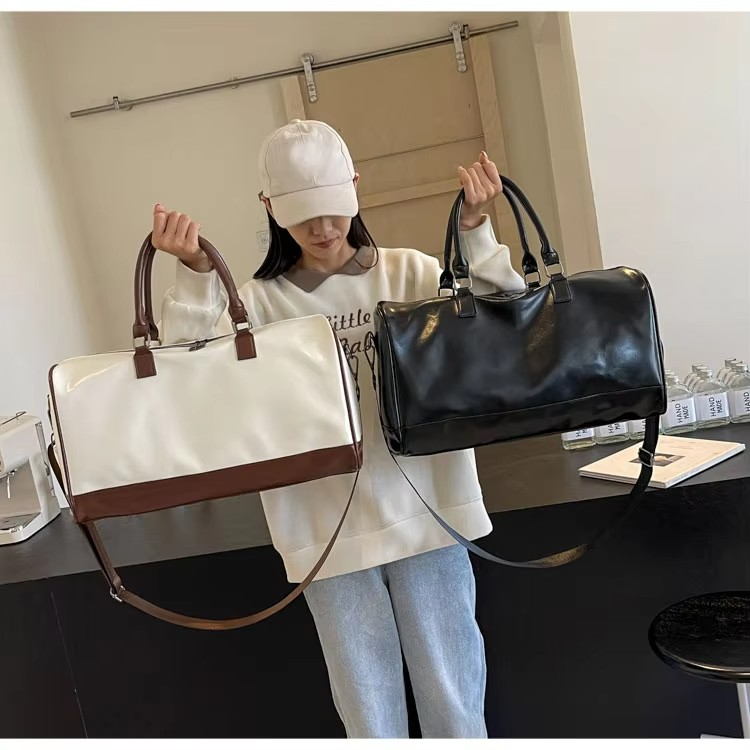 modle colors show Quilted PU Leather Women's Duffle: Waterproof, Custom Logo