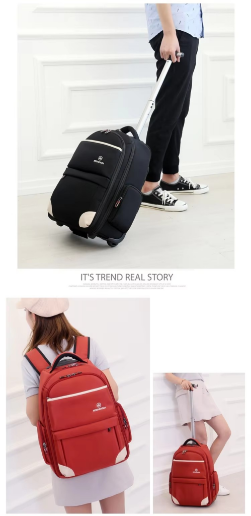 model Anti-theft Waterproof Wheeled Unisex Backpack: Student Travel