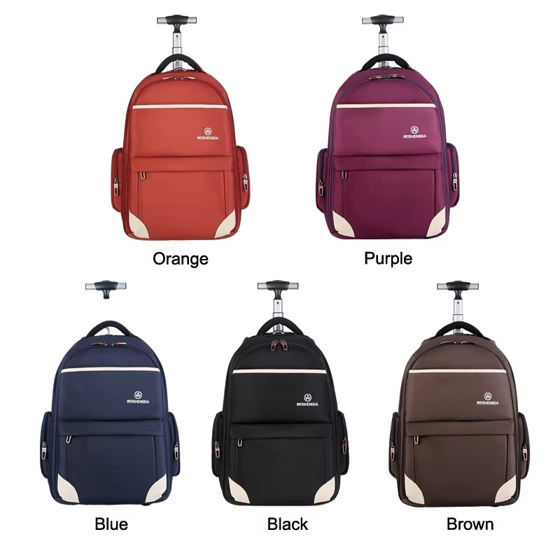 colors Anti-theft Waterproof Wheeled Unisex Backpack: Student Travel