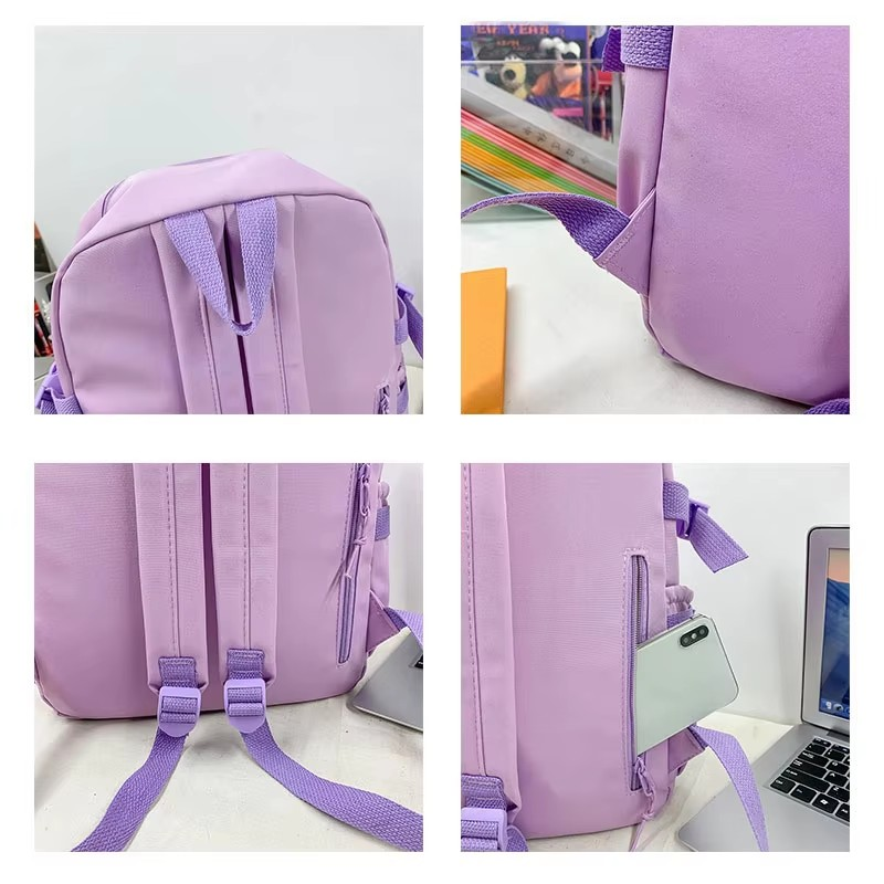 shoulder Product name Purple Fashionable Waterproof Nylon Backpack Teen Girls Students School Travel-Featuring Cartoon Zipper Perfect Mochila Bag Model number 1031 Size 31*13*44cm (17.32 Inches) Color Multi-options Material Nylon MOQ 20 Pieces Key words travel backpack school bags for girls rucksack purple school backpack teen school backpacks school backpacks for teens girls backpack school bags for girls mochila rucksack