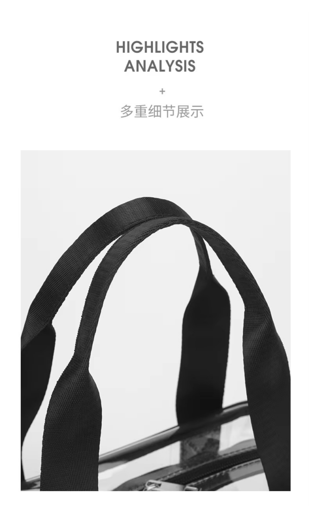 handle Recyclable Transparent PVC Backpack