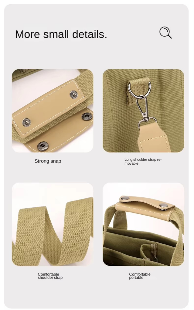 small details High-Quality Canvas Tote Custom Sling Bag