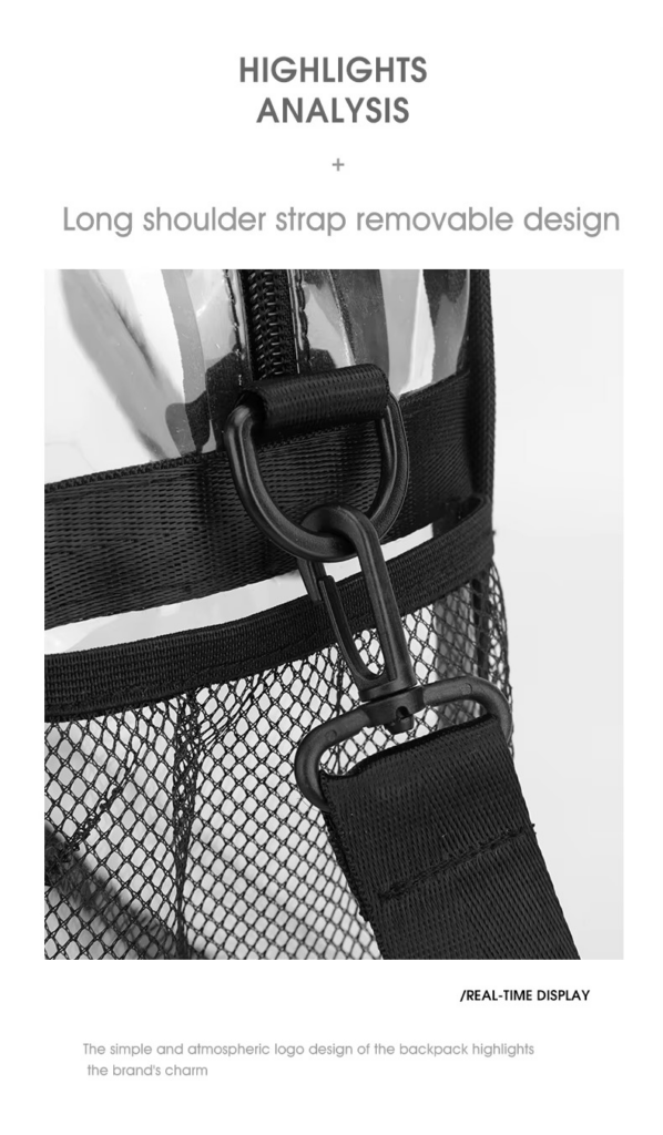 shoulder strap Recyclable Transparent PVC Backpack