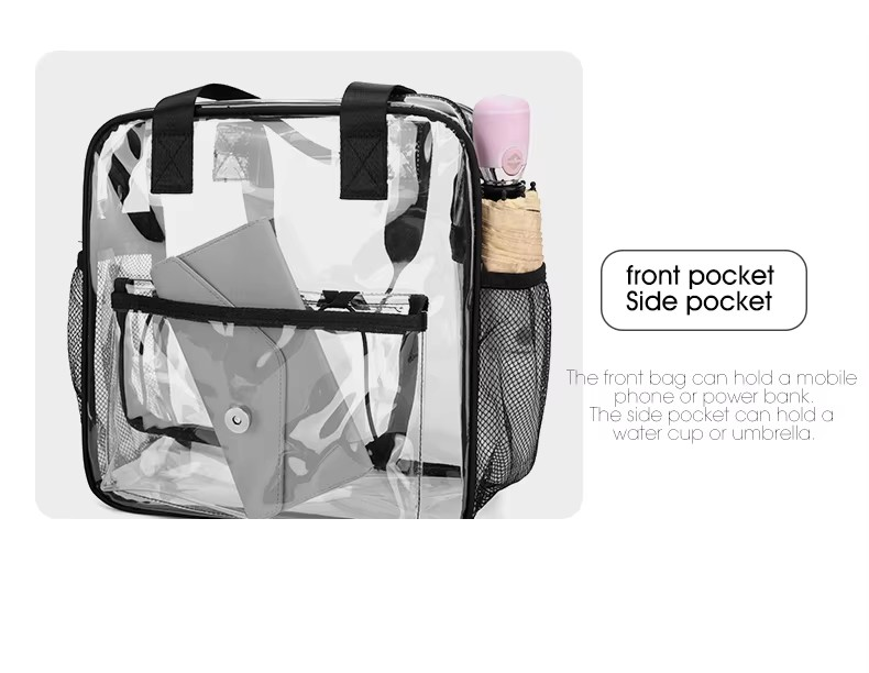 pockets Recyclable Transparent PVC Backpack
