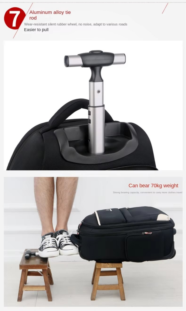 Anti-theft Waterproof Wheeled Unisex Backpack: Student Travel tie rod
