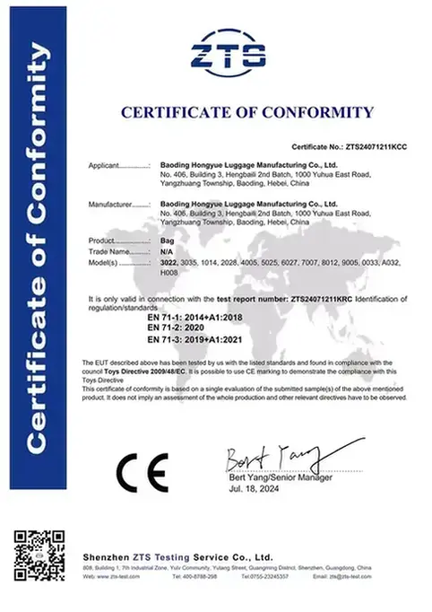 CE Certification page 1