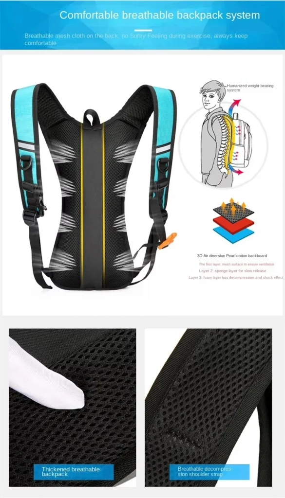 Lightweight Unisex Hydration Backpack (Reflective Strip) - Cycling shape