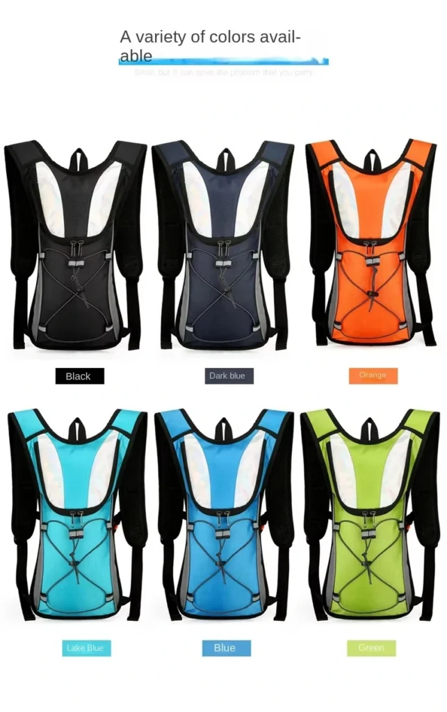 Lightweight Unisex Hydration Backpack (Reflective Strip) - Cycling colors
