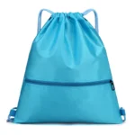 Wholesale Custom Drawstring Backpack light blue
