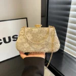 Wholesale Luxury PU Flower Pattern Clutch Bag golden