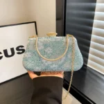 Wholesale Luxury PU Flower Pattern Clutch Bag blue