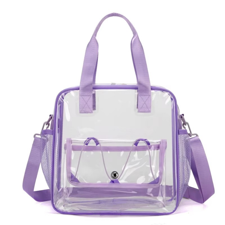 purple Recyclable Transparent PVC Backpack