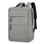 grey Waterproof Laptop Backpack with USB: Custom LOGO, Wholesale