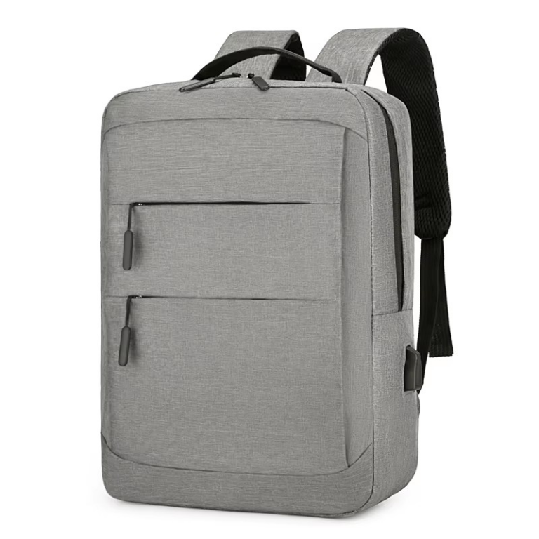 grey Waterproof Laptop Backpack with USB: Custom LOGO, Wholesale