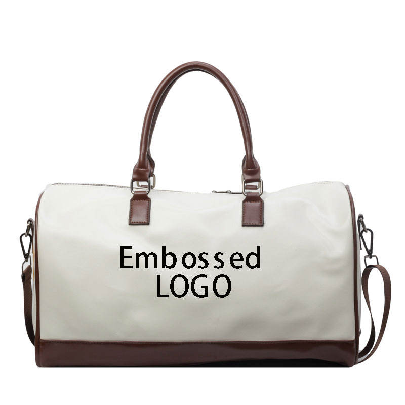 white Quilted PU Leather Women's Duffle: Waterproof, Custom Logo