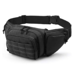 black Multifunctional Belt Bag: Waterproof Oxford Sports Running