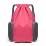 pink Unisex Waterproof Drawstring Gym Bag: Custom Logo Zipper Shoe