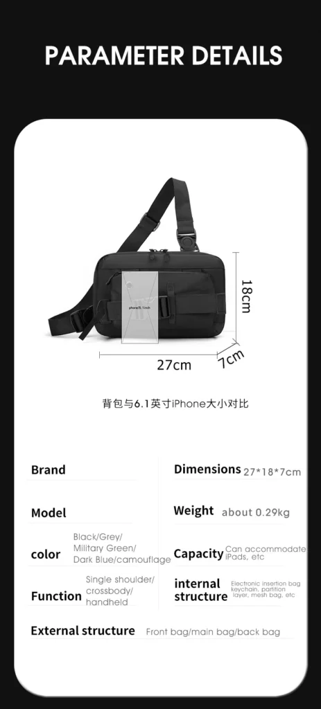 Product Information Factory Men's Waterproof Nylon Tactical Fanny Pack