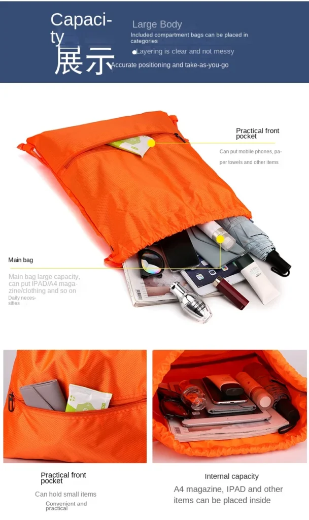 Wholesale Custom Drawstring Backpack Oxford Material Pockets
